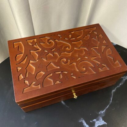 Деревянная шкатулка для украшений, 1 ящик, орех с зеркалом (Уценка)