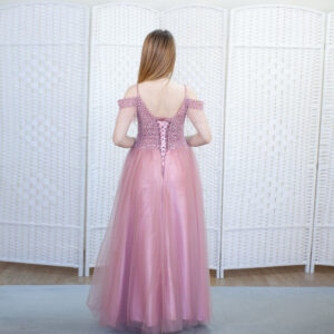 Воздушное розовое платье на выпускной