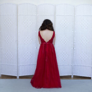 Красное платье "мини" на выпускной