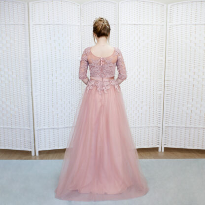 Пыльно-розовое платье на выпускной вечер