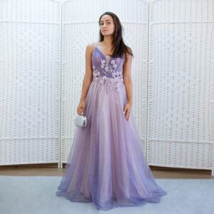 Сиреневое платье на выпускной вечер