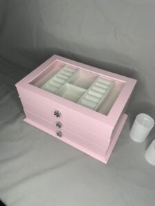 Шкатулка для украшений, 2 ящика, розовая (Копировать)