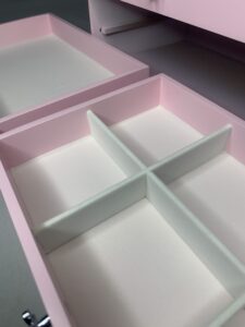 Шкатулка для украшений, 2 ящика, розовая с зеркалом (Копировать)